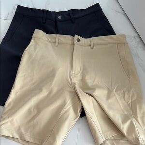 Men's Black and Tan Shorts